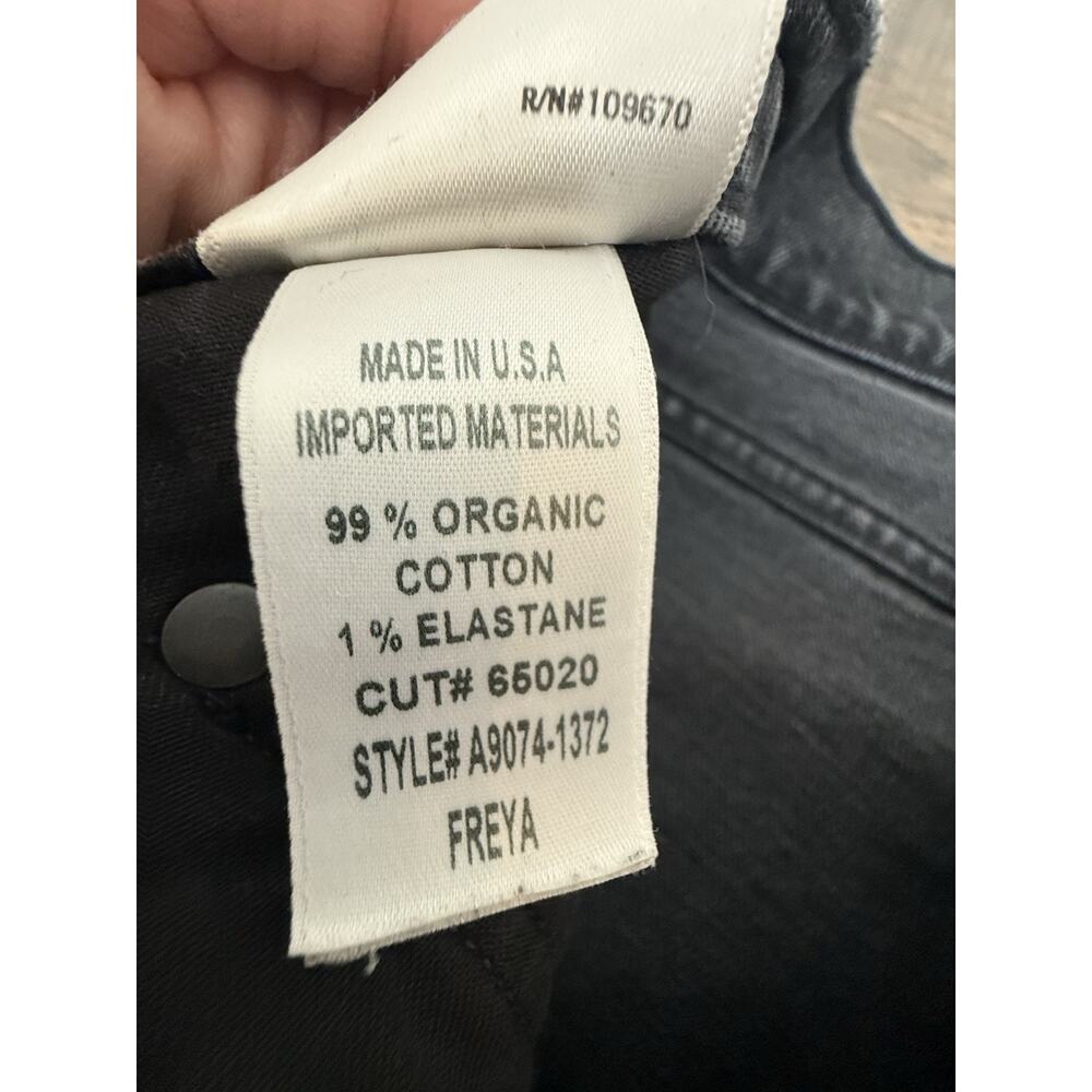 AGOLDE Jeans 32 Freya Black Hoax High Rise Slim Straight Organic Denim Made USA - Picture 6 of 9